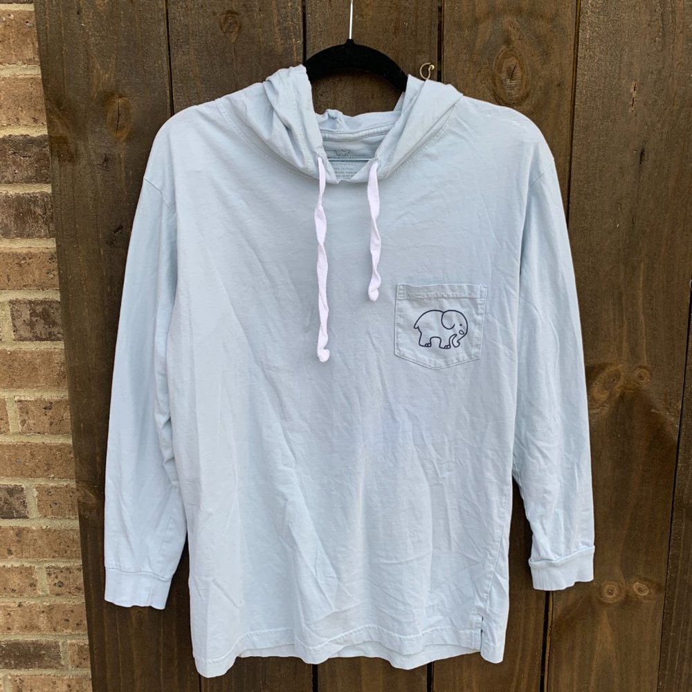 Ivory Ella Powder Blue Hooded Elephant Long Sleeve